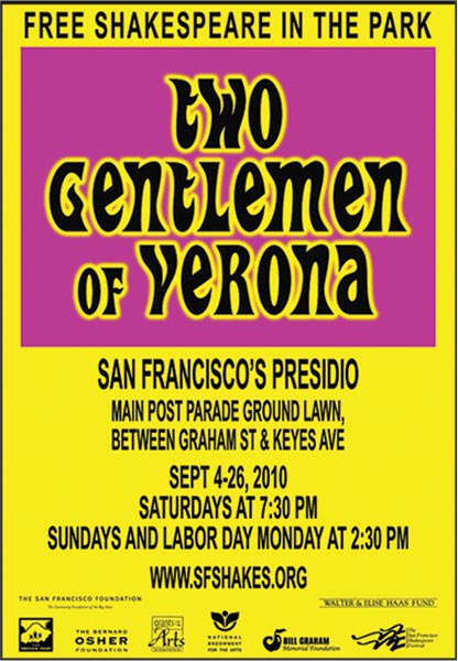 Free Shakes 2010 poster - Two Gentlemen of Verona